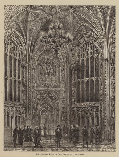 Le hall central des Chambres du Parlement - Henry William Brewer