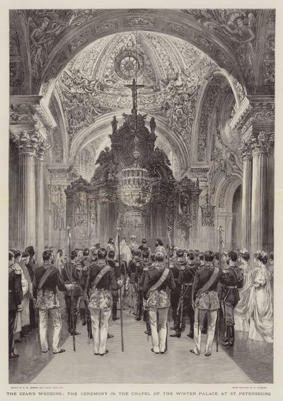 Le mariage du tsar, la cérémonie dans la chapelle du palais d