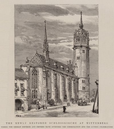 Le Schlosskirche nouvellement restauré à Wittenberg - Henry William Brewer