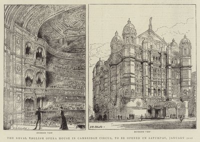 Le Royal English Opera House à Cambridge Circus, ouverture le samedi 31 janvier - Henry William Brewer