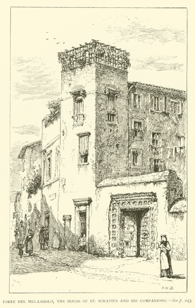 Torre del Melangolo, la maison de Saint Ignace et de ses compagnons (gravure) - Henry William Brewer