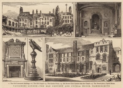 Londres en disparition, le vieux couvent et la maison à coupole, Hammersmith - Henry William Brewer