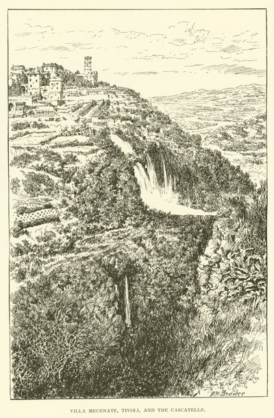 Villa Mecenate, Tivoli, et les Cascatelles - Henry William Brewer