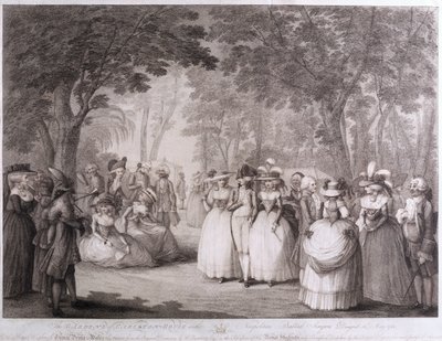 Les jardins de Carlton House avec des chanteurs napolitains, gravé par William Dickinson, 1784 - Henry William Bunbury