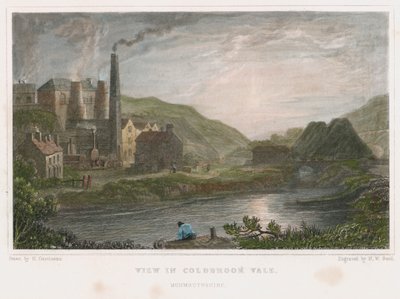 Haut fourneaux pour la production de fer à Coalbrookdale, Shropshire, vers 1830 - Henry Winsor Bond