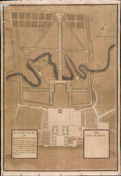 Plan exact du parc de Greenwich, vers 1700 - Henry Wise
