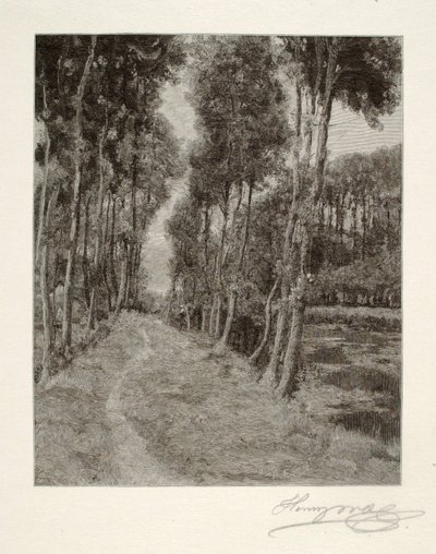 Un chemin vers Longpre (Paysage français) - Henry Wolf