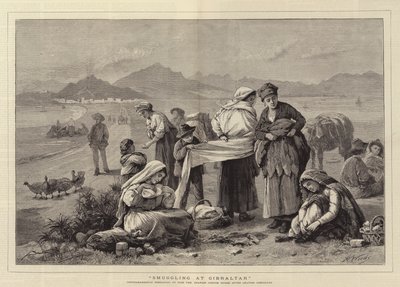 Contrebande à Gibraltar, les contrebandiers se préparant à passer la douane espagnole après avoir quitté Gibraltar - Henry Woods