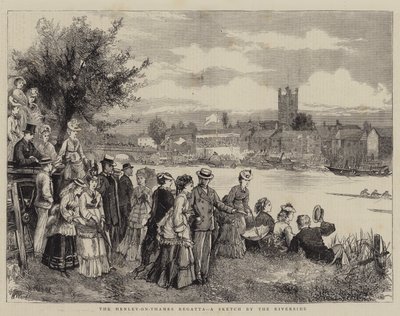 La régate de Henley-on-Thames, une esquisse au bord de la rivière - Henry Woods