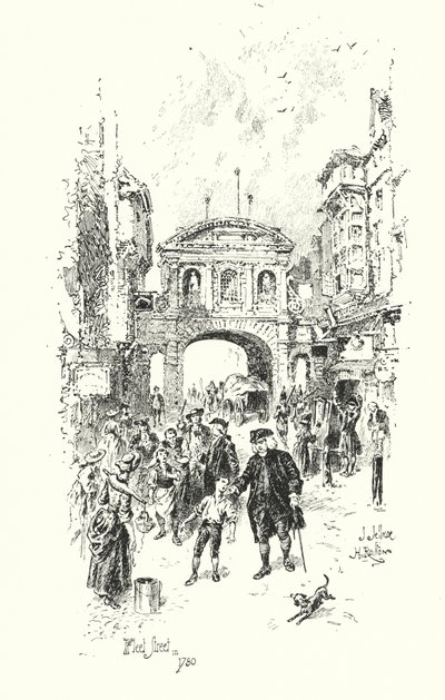 Dr Johnson, Fleet Street, Londres, en 1780 - Herbert (after) Railton