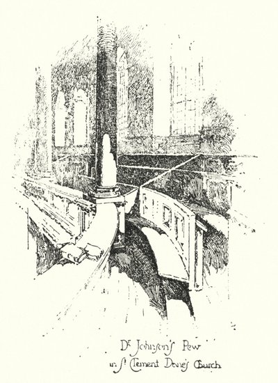 Le banc du Dr Johnson, église St Clement Dane, Londres - Herbert (after) Railton