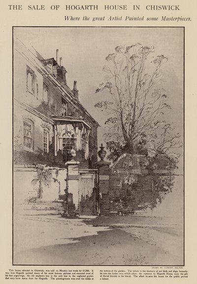 Ancienne maison de William Hogarth, Chiswick, Londres - Herbert (after) Railton