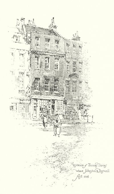 Résidence de Thomas Davies, Londres, où le Dr Johnson et James Boswell se sont rencontrés pour la première fois - Herbert (after) Railton