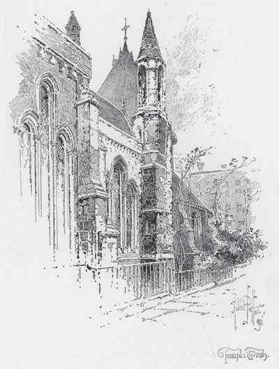 Église du Temple (gravure) - Herbert (after) Railton