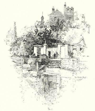 Les escaliers du Temple, Londres, en 1790 - Herbert (after) Railton