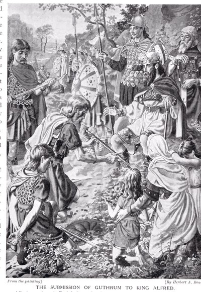 La soumission de Guthrum au roi Alfred, illustration de 