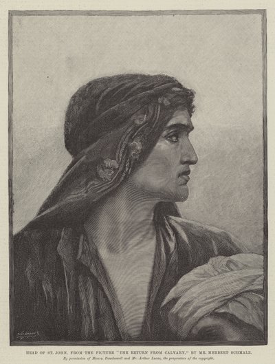 Tête de Saint Jean, du tableau Le Retour du Calvaire - Herbert Gustave Schmalz