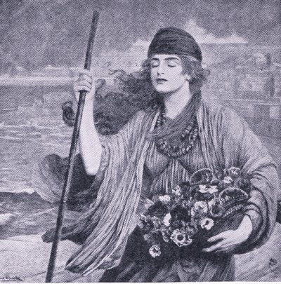 Nydia, la fille aveugle de Pompéi, illustration de The Worlds Library of Best Books, c.1940 - Herbert Gustave Schmalz