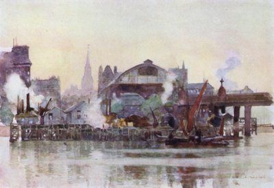 La gare de Charing Cross depuis la rivière - Herbert Menzies (after) Marshall