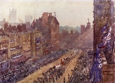 Funérailles de la reine Victoria, 2 février 1901 (lithographie en couleur) - Herbert Menzies (after) Marshall