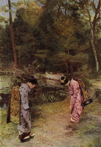 Salutations dans le vieux jardin de Kinkakuji - Herbert Ponting