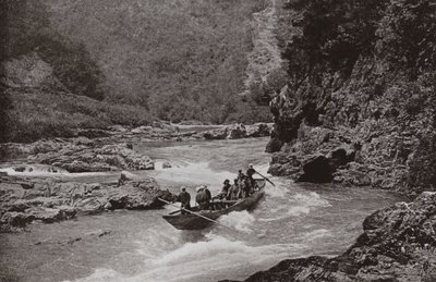 Descente des rapides de la Katsura-gawa (photo n/b) - Herbert Ponting