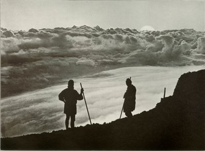 Coucher de soleil depuis le sommet du Fuji, 1910 - Herbert Ponting