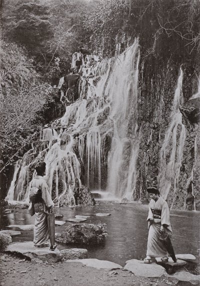 La cascade des bijoux tombants à Yumoto - Herbert Ponting