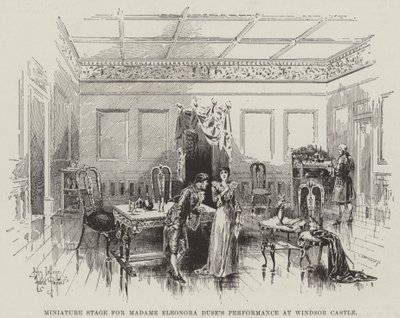 Scène miniature pour la performance de Madame Eleonora Duse au château de Windsor - Herbert Railton