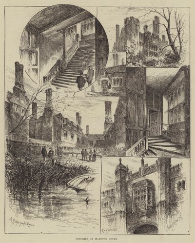 Croquis à Hampton Court - Herbert Railton