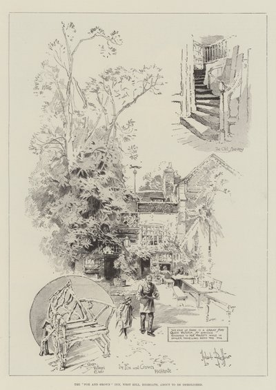 The Fox and Crown Inn, West Hill, Highgate, sur le point d