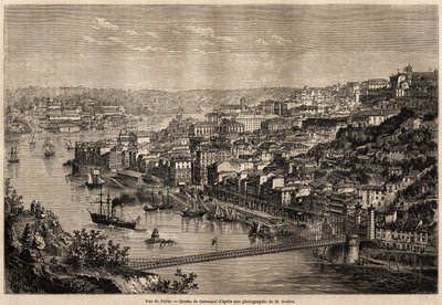 Vue de Porto, dessin de Catenacci, pour illustrer le voyage d