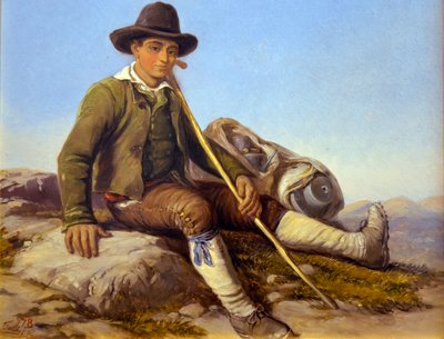 Berger de la Brigue, c1850 (Oil on canvas) - Hercule Trachel