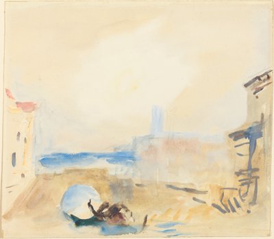 Une gondole passant sous un pont à Venise - Hercules Brabazon Brabazon