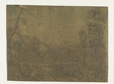 Paysage avec une cascade, première version - Hercules Segers