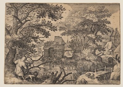 Paysage fluvial avec un sportif - Herman Duning