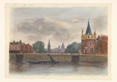Vue de la tour Schreierstoren à Amsterdam - Herman Eduard Knaake (signed by artist)
