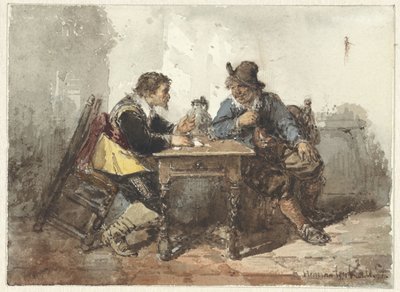 Deux hommes assis à une table - Herman Frederik Carel ten Kate
