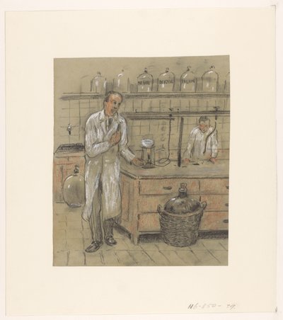 Deux hommes dans un laboratoire - Herman Heijenbrock (possibly)