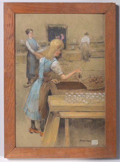 Le trempage de verres dans un bain d