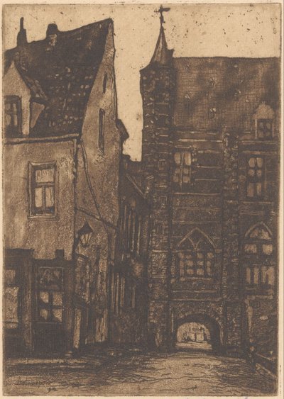 Vue sur la Vleeshuis à Anvers - Herman Heuff (signed by artist)