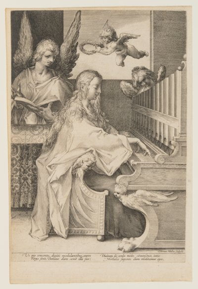 Sainte Cécile jouant de l