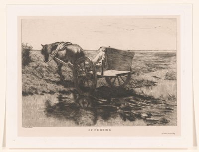 Chariot à chevaux sur la lande (Sur la lande) - Herman Johannes van der Weele