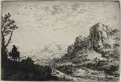 Un voyageur monté sur une mule, extrait de Six paysages - Herman Saftleven