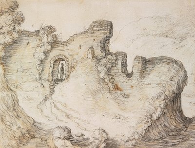 Paysage montagneux avec ruines - Herman Saftleven