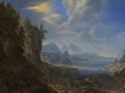 Le Christ enseignant depuis le bateau de Saint Pierre sur le lac de Gennesaret, 1667 - Herman Saftleven