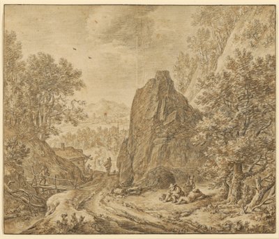 Paysage de montagne avec figures - Herman Saftleven the Younger