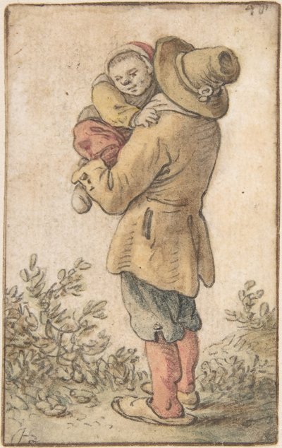 Paysanne avec enfant, 17e siècle - Herman Saftleven the Younger