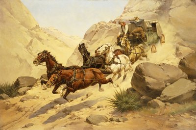 Attaque de la diligence - Herman Wendleborg Hansen