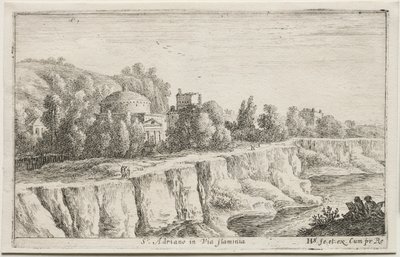 Vues diverses dans et autour de Rome : Saint-Adrien sur la Via Flaminia - Herman van Swanevelt